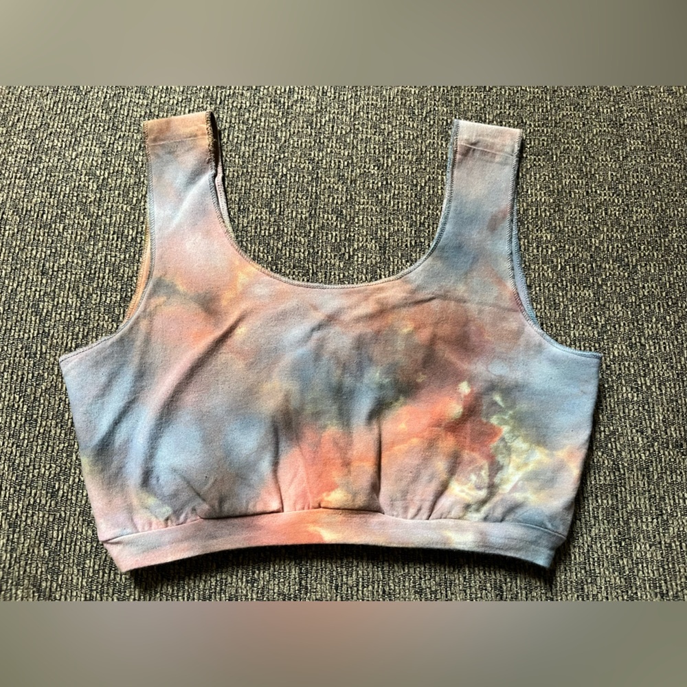 OOAK Gaia Conceptions ice dyed organic bralette size small cotton hemp